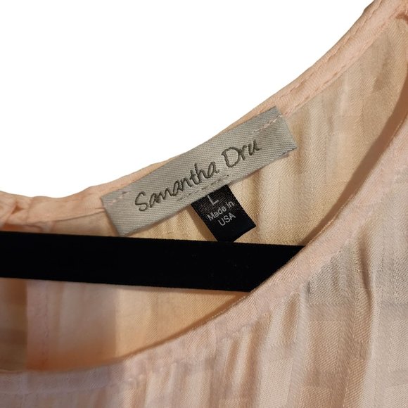 Samantha Dru Flutter sleeve Pink Blouse womens size L - Picture 4 of 4